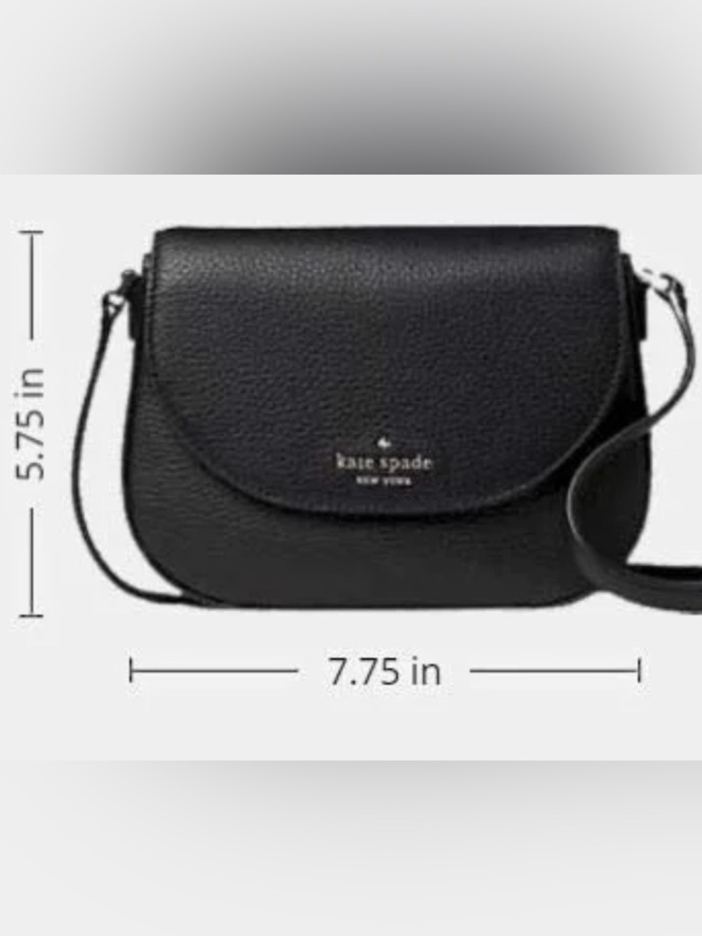 Kate Spade Leila Mini Flap Pebbled leather Black Crossbody Like New Condition - Picture 5 of 12